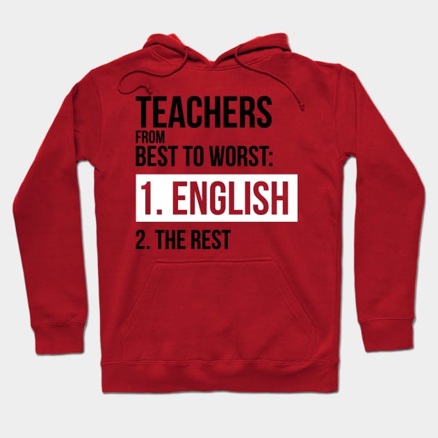 Teachers From Best To Worst English Teacher Hoodie by dgray95